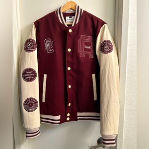 Topman Maroon Red Letterman Varsity Jacket SIZE M